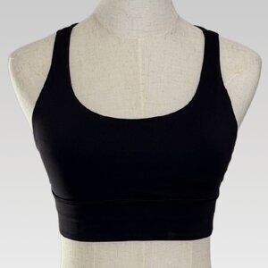 NEW Lululemon Longline Energy Bra size 6 Black Sports Bra Strappy Back